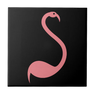 Carreau Rétro oiseau rose de Flamant rose sur la tuile