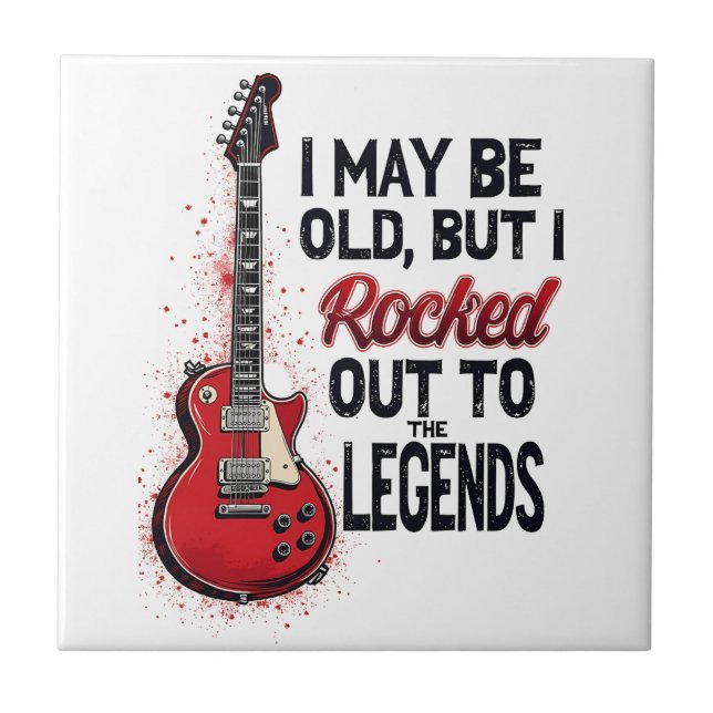 Carreau Retro Rock Guitare Classique Musique Nostalgie Des (Devant)