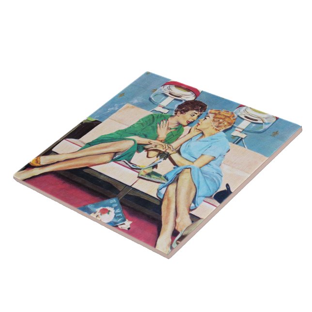 Carreau rétro vintage beauté (Côté)