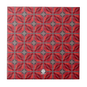 Carreau Rétros cercles 60s originaux et diamants rouges