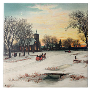 Carreau Réveillon de Noël, 1889, peinture vintage