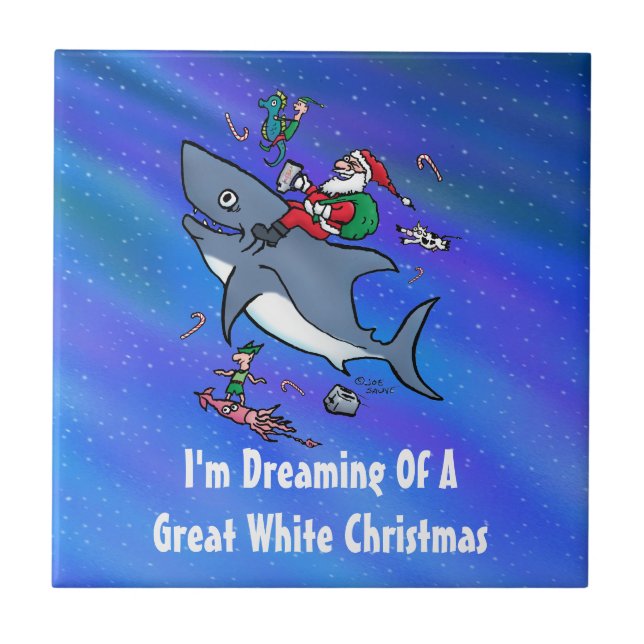 Carreau Rêver D'Un Grand Noël De Requin Blanc (Devant)