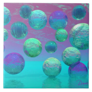 Carreau Rêves d'océan - Aqua et imaginaire violet d'océ