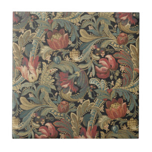 Carreau Riche brocart de tapisserie florale antique victor