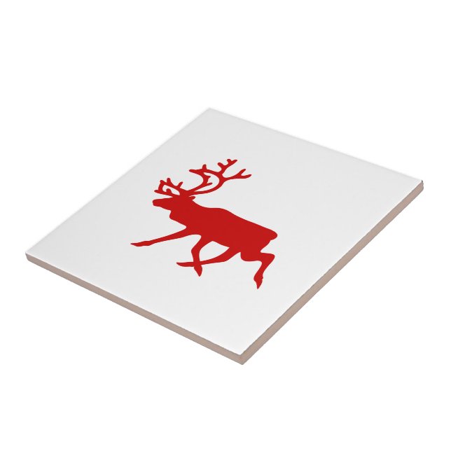 Carreau Rindeer rouge / Silhouette caribou (Côté)