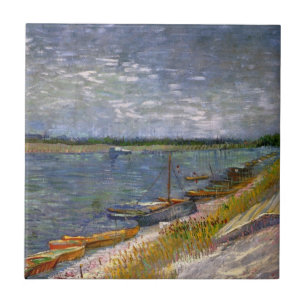 Carreau Rivière avec bateaux à rames par Vincent van Gogh