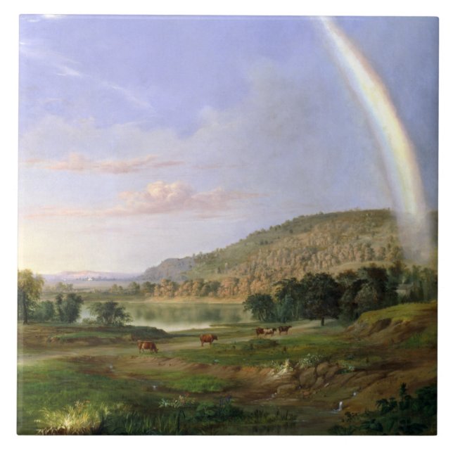 Carreau Robert S. Paysage de Duncanson avec affiche arc-en (Devant)
