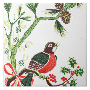Carreau Robin de Noël Vintage