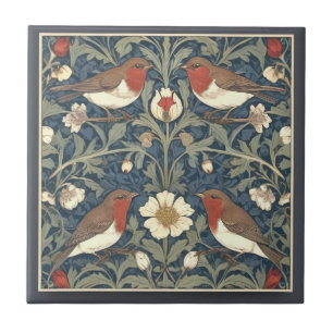 Carreau Robin Red Breast Bird style William Morris Bird