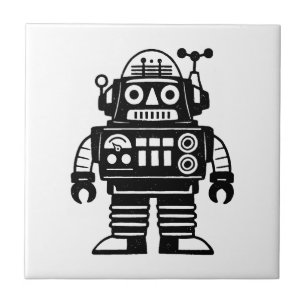 Carreau Robot Inspiré du Milieu du Siècle Rétro