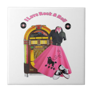 Carreau roche d'amour des années 50 I et tuile de petit