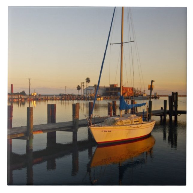 Carreau Rockport, Texas, port au coucher du soleil (Devant)