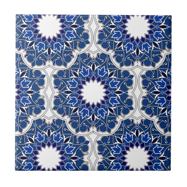 Carreau Rococo Indigo magnifique (Devant)
