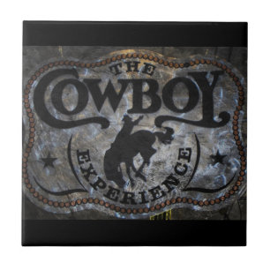 Carreau Rodéo primitif de cowboy de cheval de pays