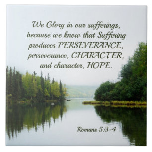 Carreau Romains 5:3-4 Nous nous réjouissons de nos Souffer