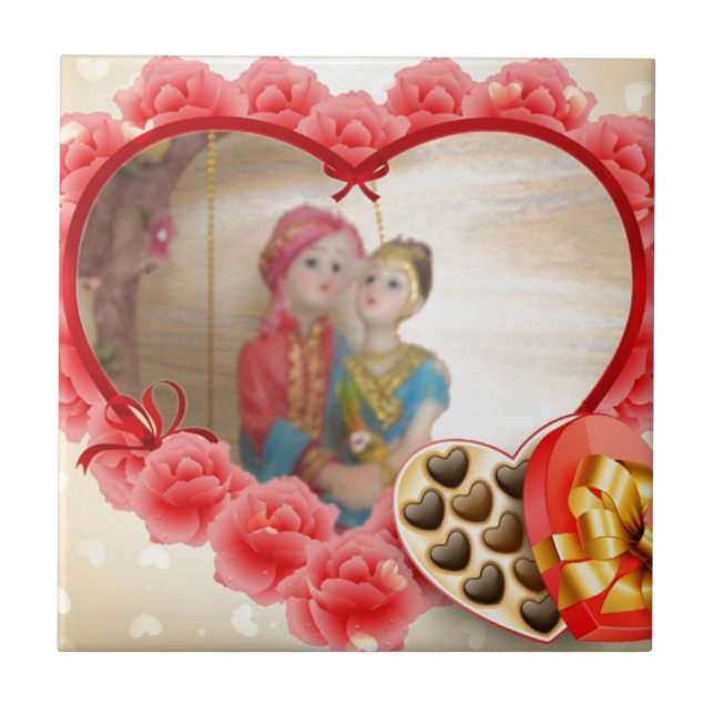 Carreau Romantique Amour Coeur Art Imprimer (Devant)