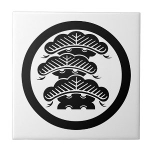 Carreau Rond avec pin à trois niveaux gauche avec branches
