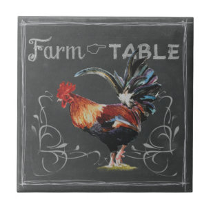 Carreau Rooster de ferme à table
