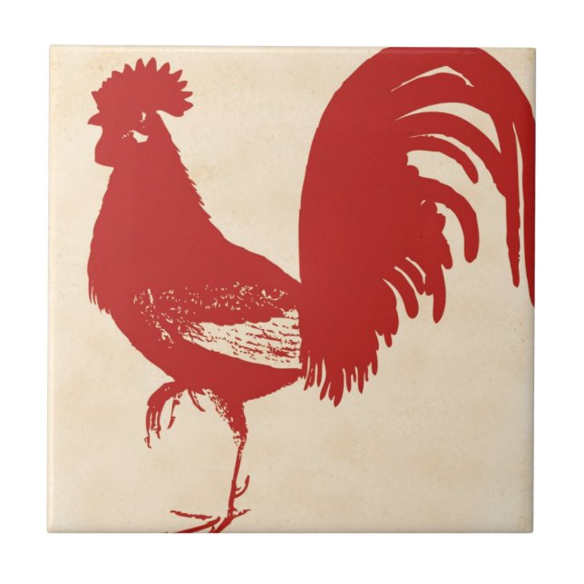Carreau Rooster rouge (Devant)