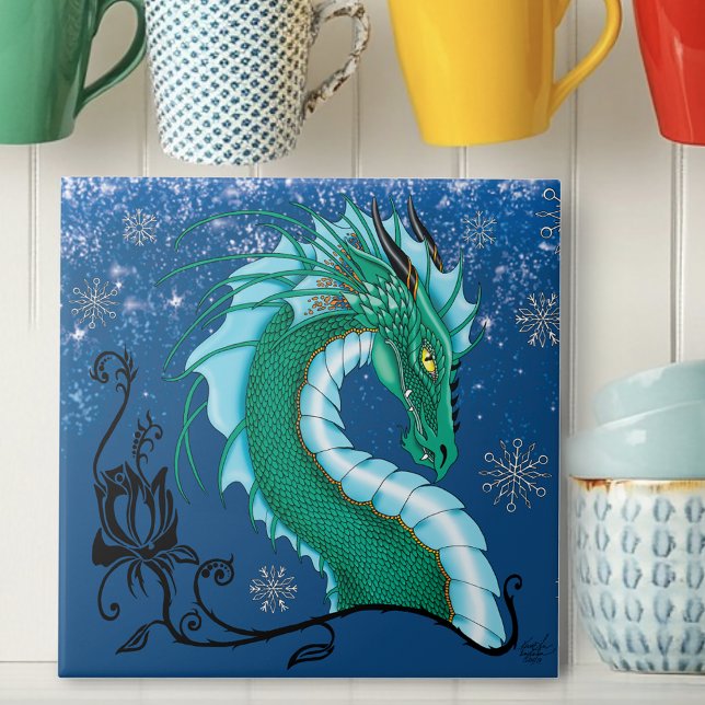 Carreau Rose d'hiver Dragon (Créateur téléchargé)