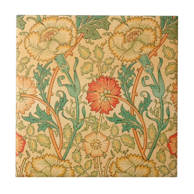 Carreau Rose et Rose par William Morris (Devant)
