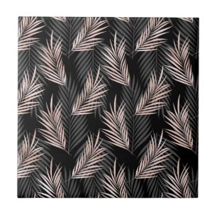 Carreau Rose Feuille de Palmier Dorée Naturelle Tropicale