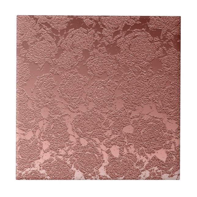 Carreau Rose floral moderne Motif rose or (Devant)
