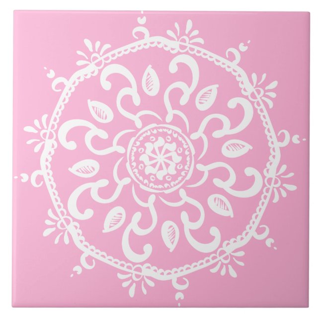 Carreau Rose Mandala (Devant)