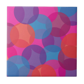 Carreau Rose, pourpre lumineux, bleu et conception orange