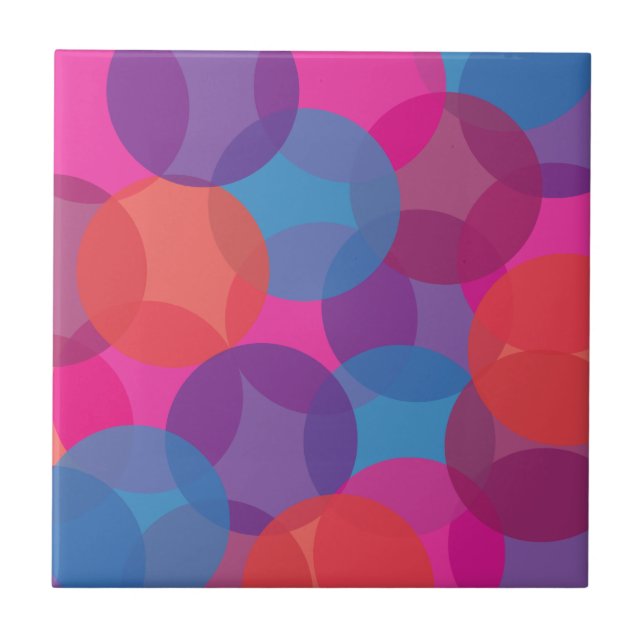 Carreau Rose, pourpre lumineux, bleu et conception orange (Devant)