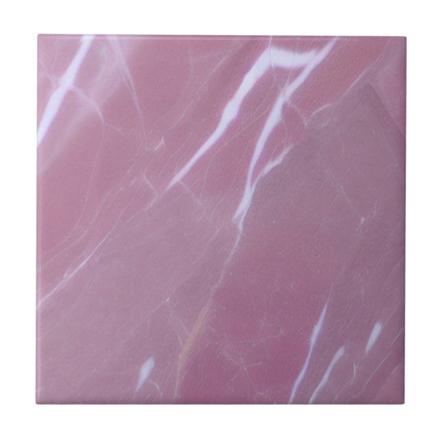 Carreau Rose rose blanc marbre élégant luxe moderne (Devant)