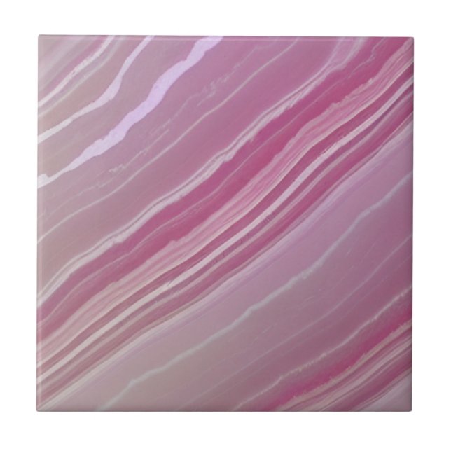 Carreau Rose rose blanche veines marbre élégant luxe moder (Devant)