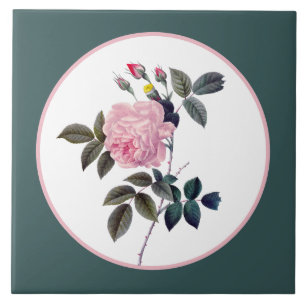 Carreau Rose rose florale élégante vintage
