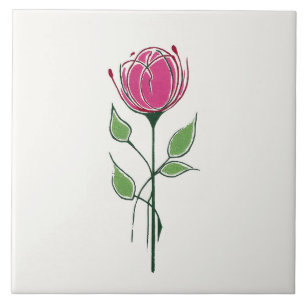 Carreau Rose rose simple de style de Glasgow
