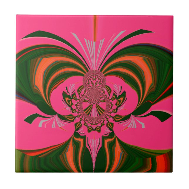 Carreau Rose rouge or vert (Devant)