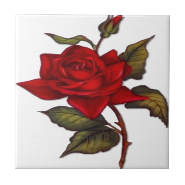 Carreau Rose rouge vintage (Devant)