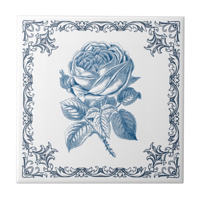 Carreau rose vintage bleue (Devant)