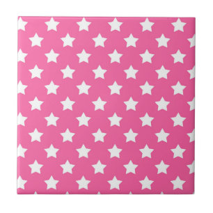 Carreau Rose White Stars Motif Décor