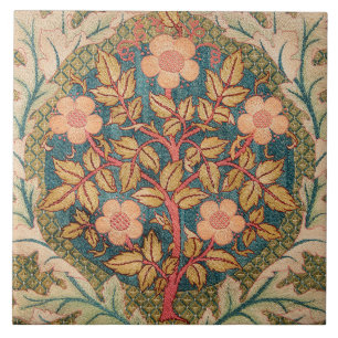 Carreau Rose Wreath Embroidery Design par William Morris
