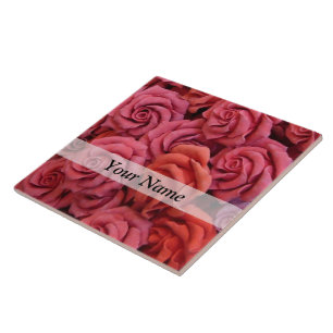 Carreau Roses à fleurs roses