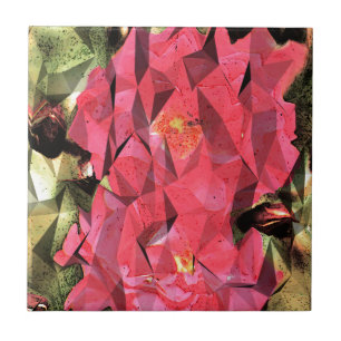 Carreau Roses Abstraits cubes