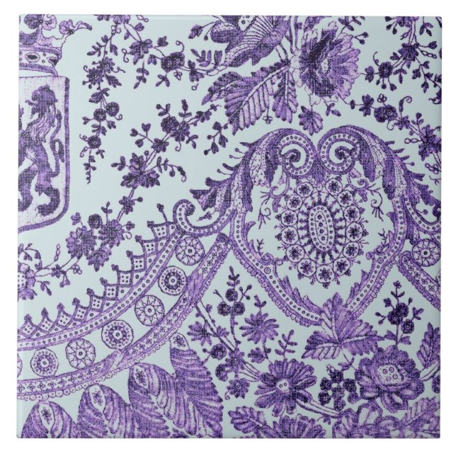 Carreau Roses de dentelle violette (Devant)