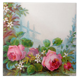 CARREAU ROSES ET JASMINES BEAUTÉ FLORALE
