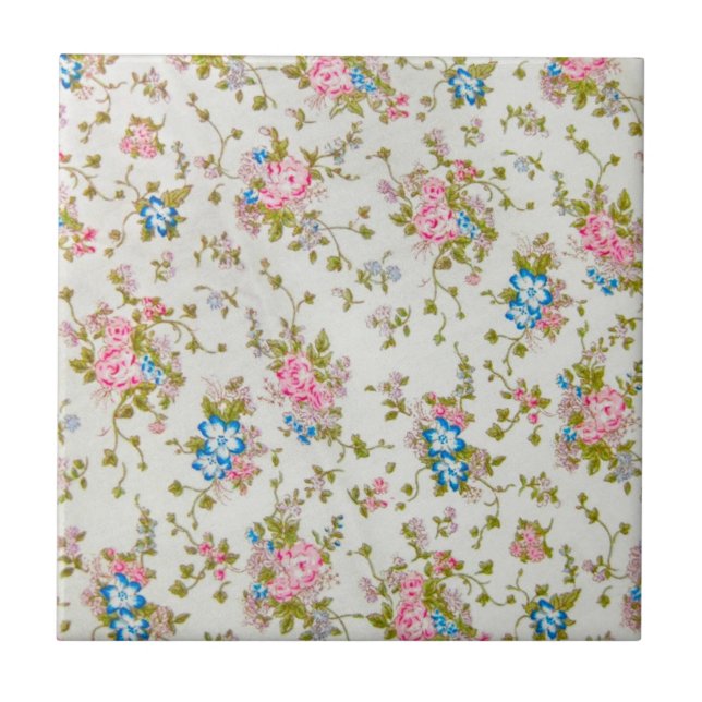 Carreau roses minuscules rose et bleu (Devant)