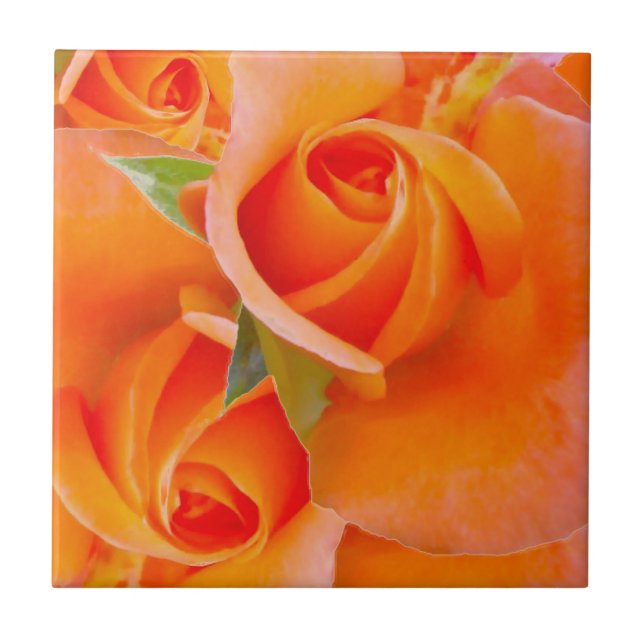 Carreau Roses orange par Alexandra Cook (Devant)