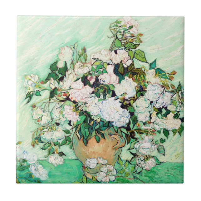 Carreau Roses par Vincent van Gogh (Devant)
