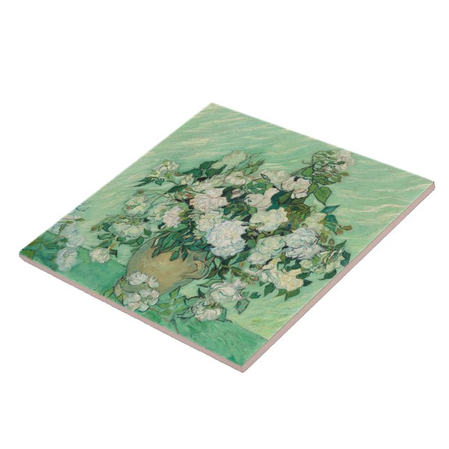 Carreau Roses par Vincent Van Gogh (Côté)