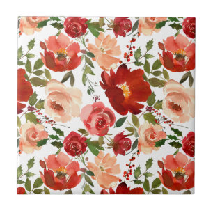 Carreau Roses roses rouges poppy tendance fille salle de b