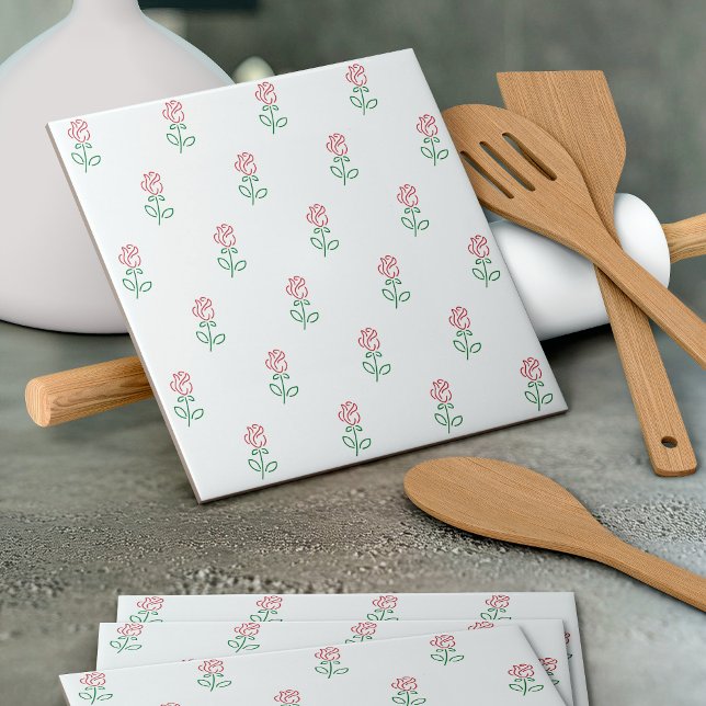 Carreau Roses Rouges, Motif De Roses, Fleurs (Créateur téléchargé)