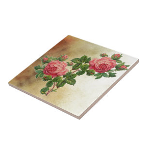 Carreau roses rouges vintages